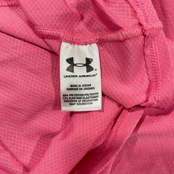 Under Armor Women's Fitted T-shirt Size Medium Pink Heat Gear - Picture 6 of 8